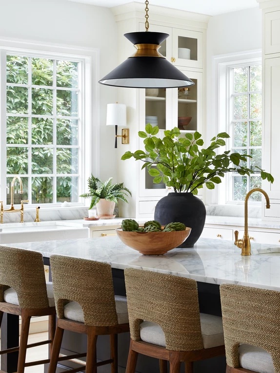 black and cream kitchen